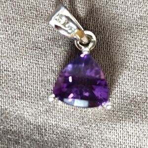 Amethyst Pendant, 14K white gold